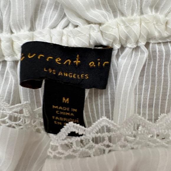 NWOT Current Air Anthropologie Airy Sheer Ruffles Puff Sleeve Blouse medium - Picture 5 of 17